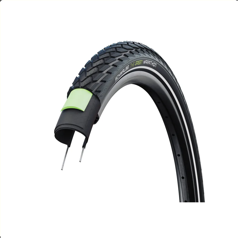 Schwalbe Marathon oa voor E-Bikes (Greenguard 3mm Anti-lek), Zwart met reflectie, 28x1.40, ETRTO 37-622
