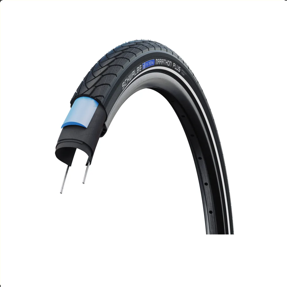 Schwalbe Marathon plus (Smartguard 5mm anti-lek), Zwart met reflectie, 28x1.75, ETRTO 47-622