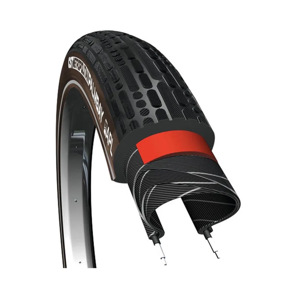CST Palmbay (1mm anti-lek) protection level 1 Zwart/bruin met reflectie. 28x2.0, ETRTO 50-622