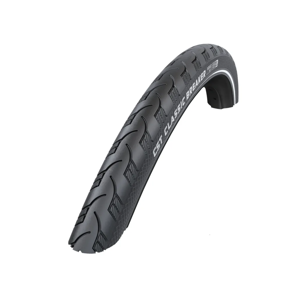 CST Breaker (1mm anti-lek) Zwart met zijreflectie. 26x1,75, ETRTO 47-559