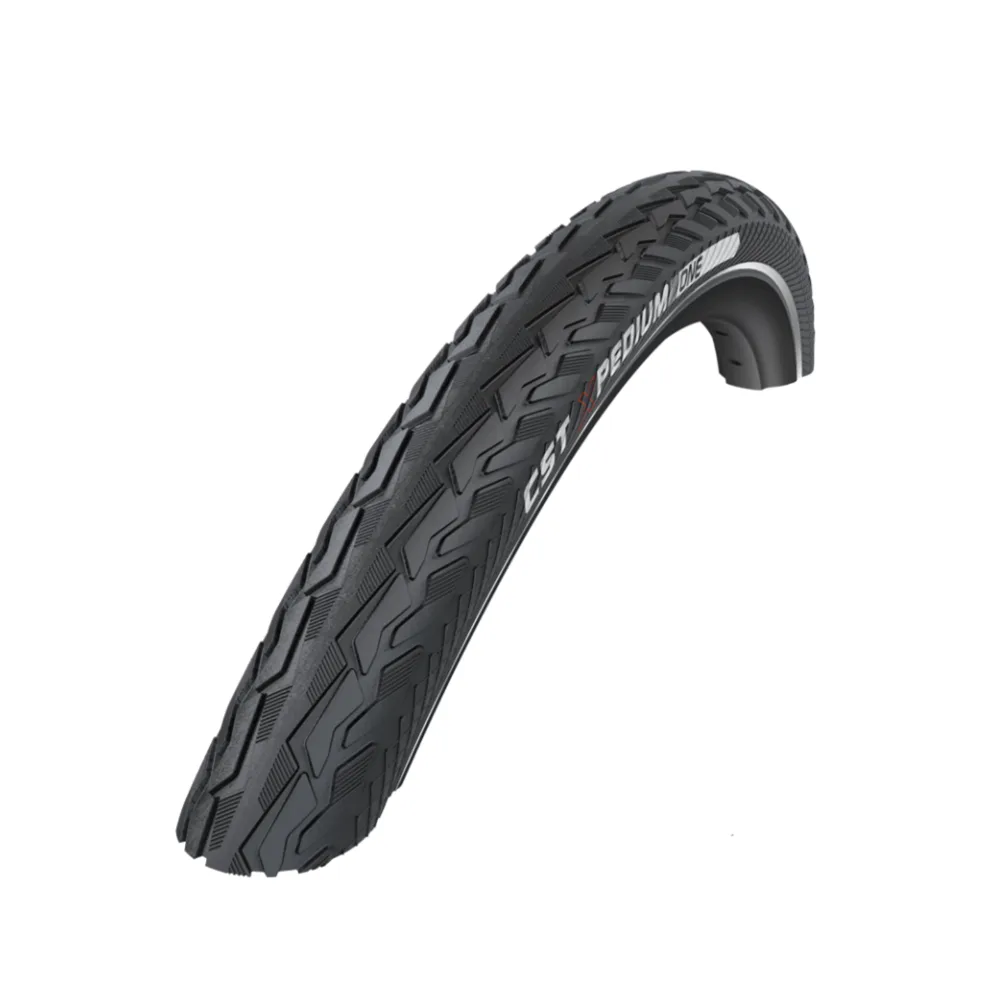 CST Xpedium One (1mm anti-lek) zwart met reflectie. 28x1.75, 700x47C, ETRTO 47-622