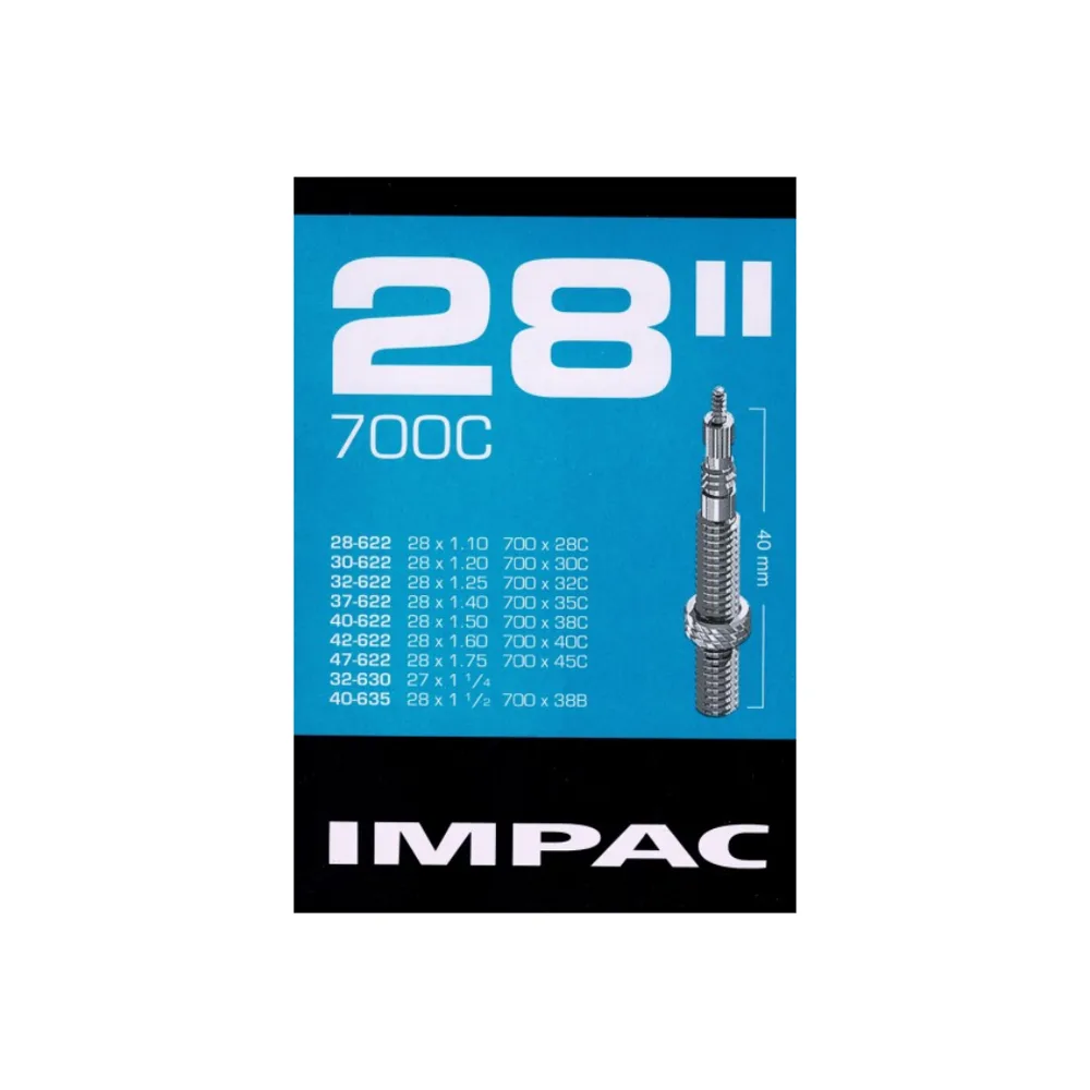 Impac Binnenband (by Schwalbe) SV28 28x1 5/8x1 3/8, 28x1 1/4, 28x1 1/2, 28x1.75 ETRTO 28/47-622/635, Ventiel: frans 40mm
