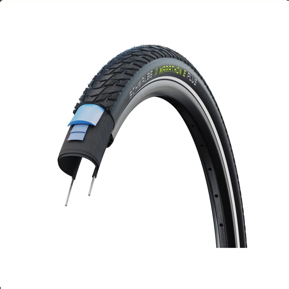 Schwalbe Marathon E-Plus (K-guard 5mm anti-lek), Zwart met reflectie, 28x1.40 ETRTO 37-622