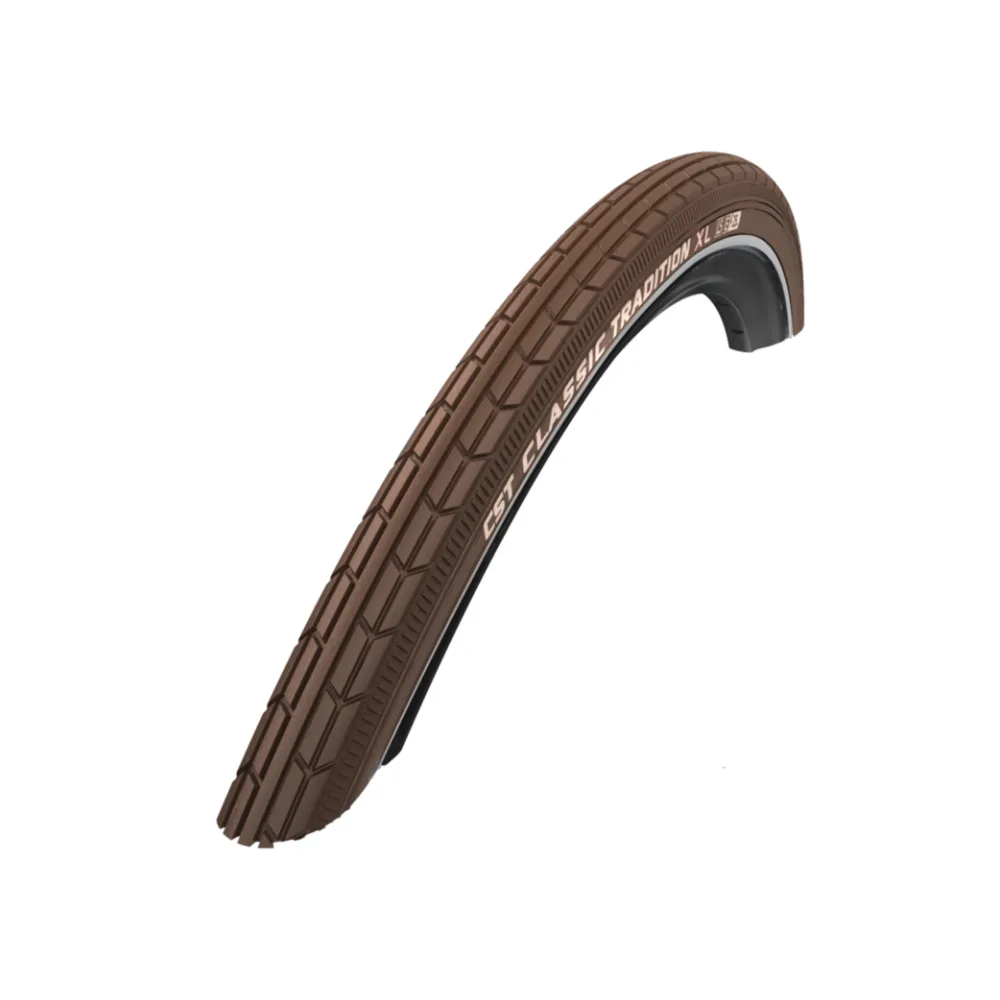 CST Classic Tradition XL (3mm anti-lek) bruin met reflectie. 28x1.75, ETRTO 47-622