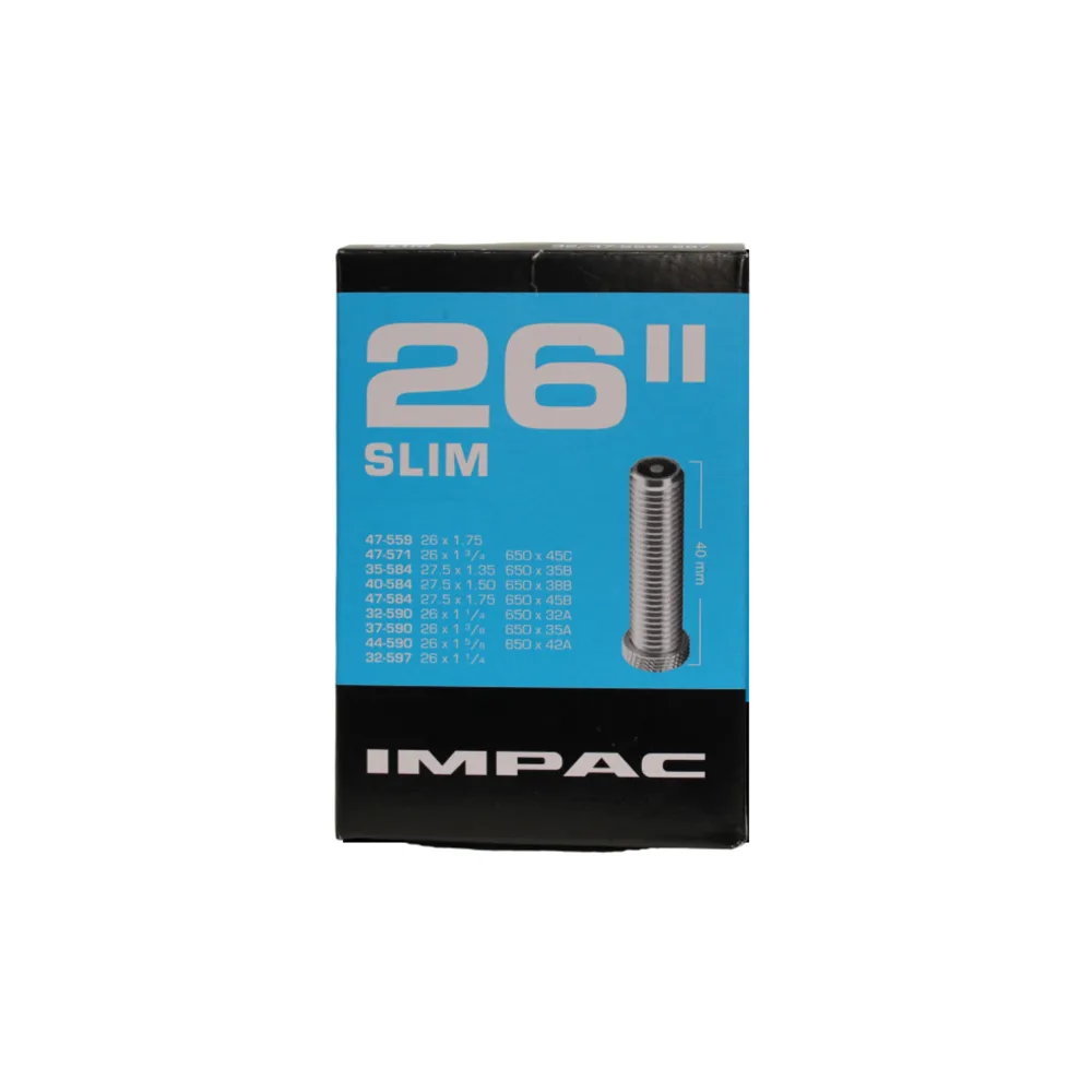 Impac Binnenband (by Schwalbe) AV26 SLIM 26x1.75 - 26 x1 3/8 - 26x 1 1/4 ETRTO 32/47-559/597, Ventiel:Schrader/auto40mm