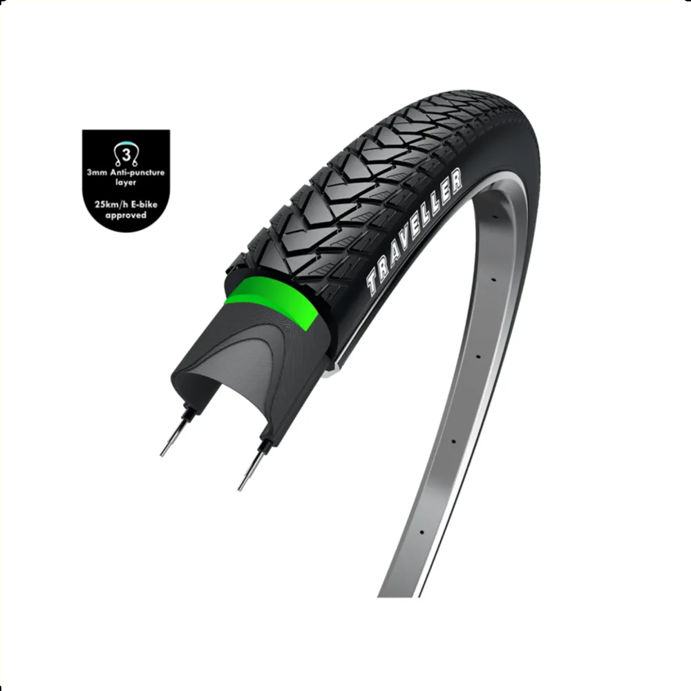WOLFF Traveller, zwart met reflectie, 28x1.60 , ETRTO 42-622 3mm anti-lek