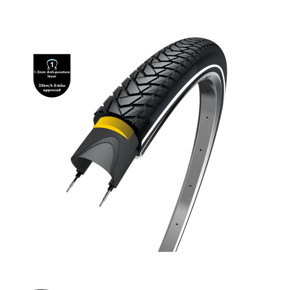 WOLFF Traveller (1.2mm anti leklaag), zwart met reflectie, 28x1.50, ETRTO 40-622