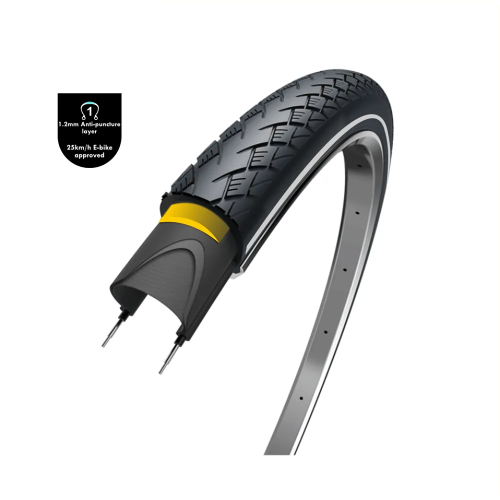 WOLFF Metro Elite (1.2mm anti-leklaag), zwart met reflectie, 28x1 5/8x1 3/8, ETRTO 37-622