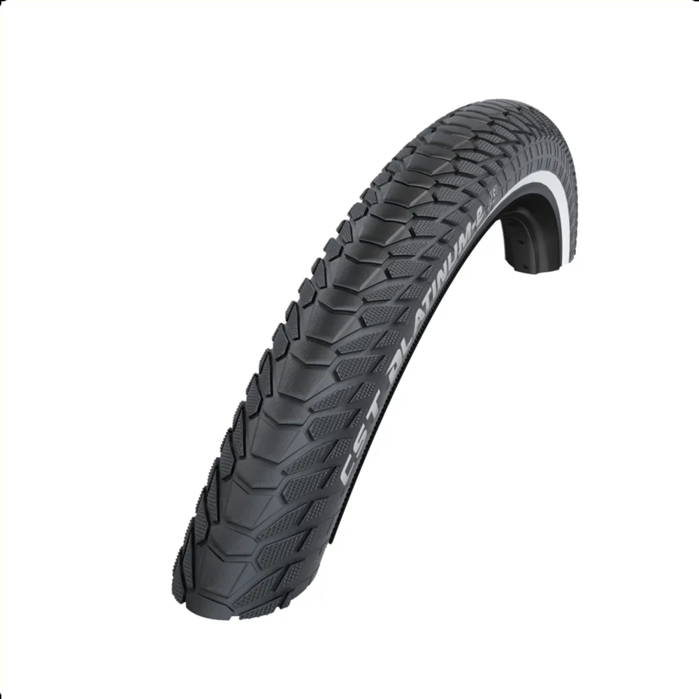 CST Platinum E (1mm anti-lek) zwart met reflectie.: 28x2.15, ETRTO 55-622