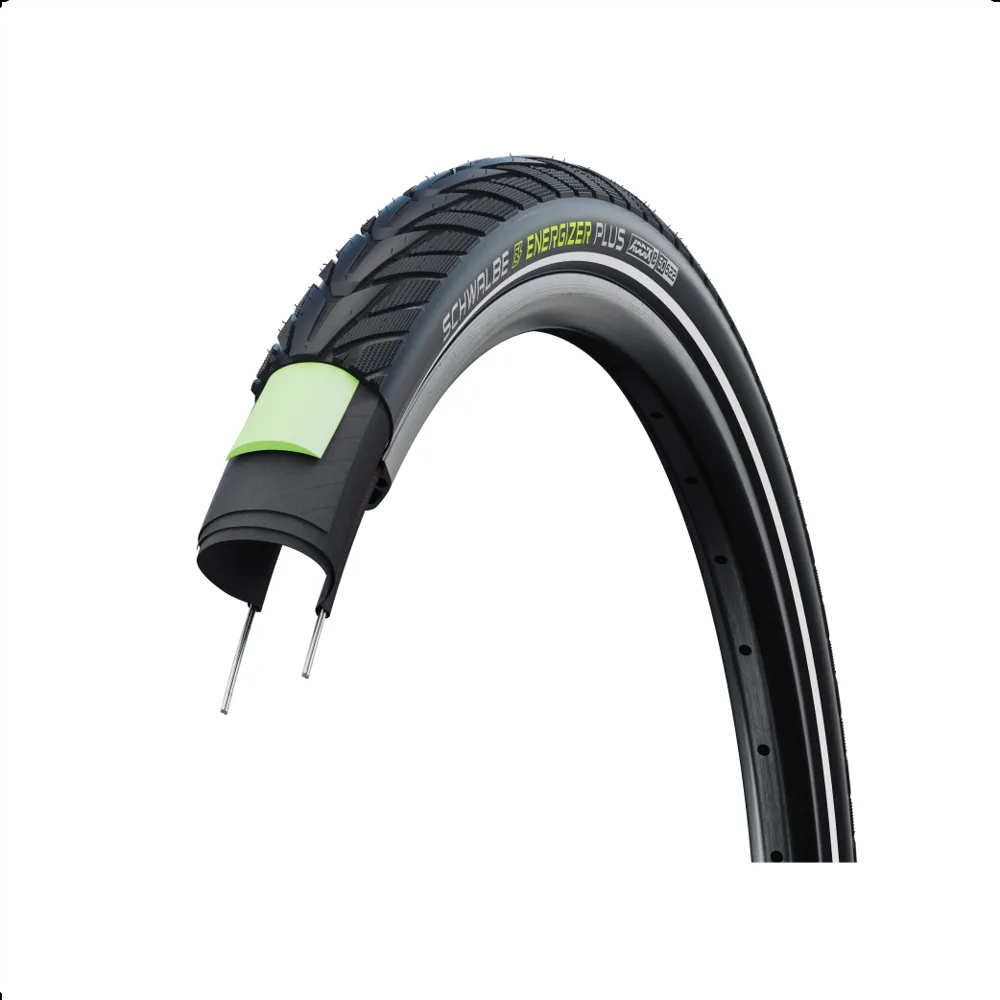 Schwalbe Energizer Plus (Greenguard 3mm anti-lek), Zwart met reflectie, 28x2.00 ETRTO 50-622