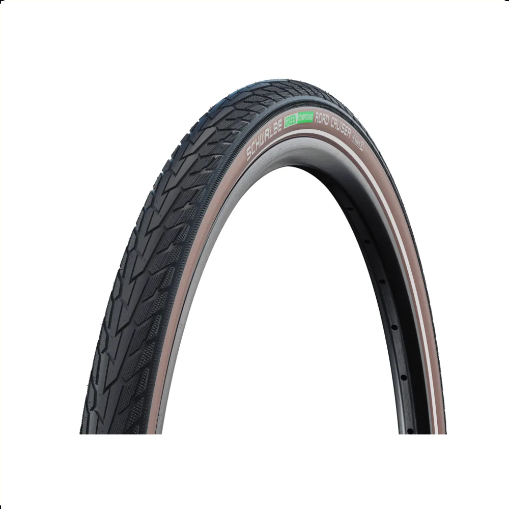 Schwalbe Road Cruiser (K-guard TwinSkin), Zwart/coffee met reflectie, 28x1.75, ETRTO 47-622